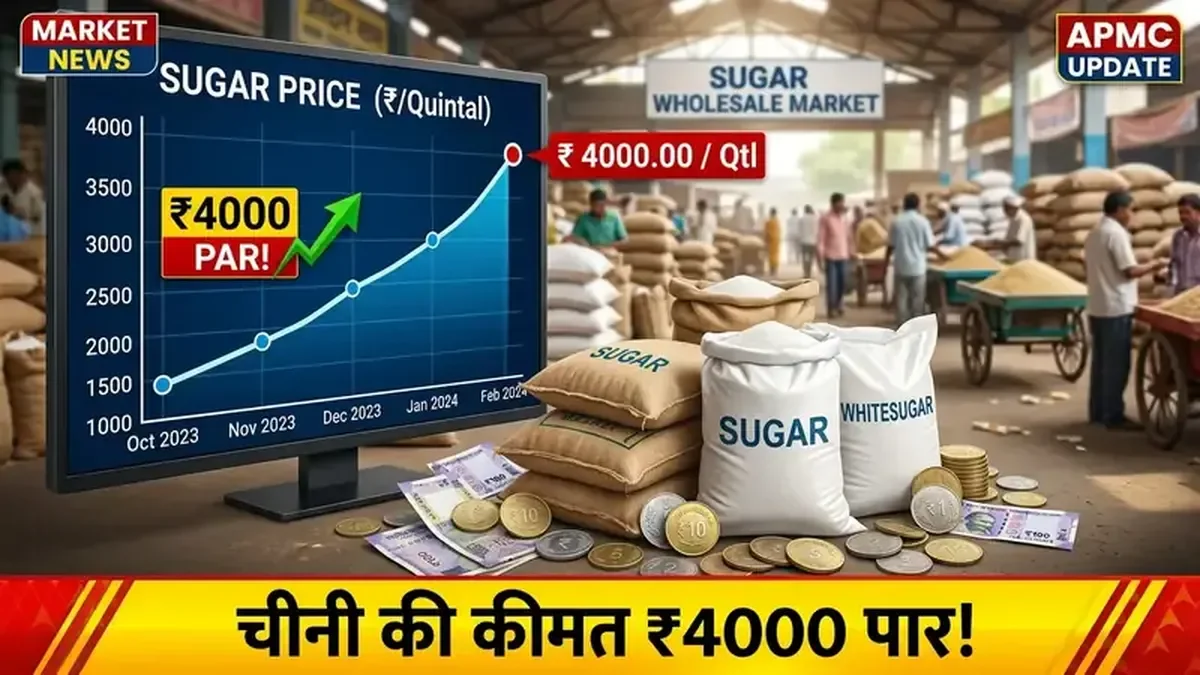 चीनी ₹4,000/क्विंटल पार — मिलों की चांदी, किसानों को कब मिलेगा SAP बढ़ोतरी का फायदा?