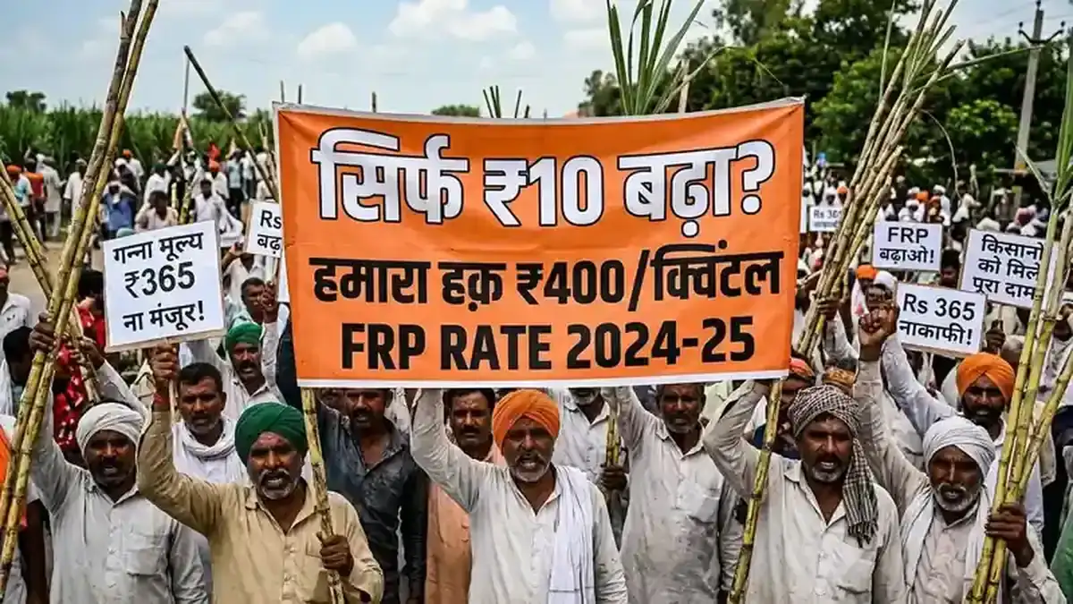 FRP ₹365/क्विंटल — केंद्र ने सिर्फ ₹10 बढ़ाया, किसान संगठन बोले ₹600 चाहिए!