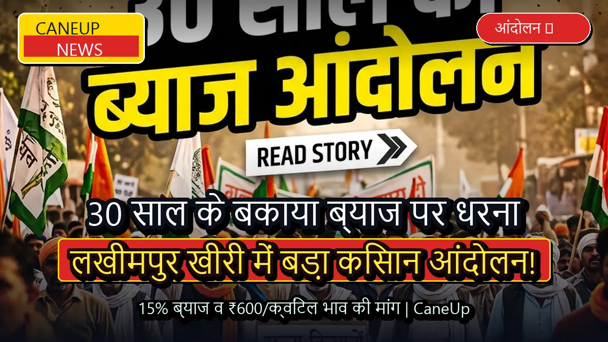 लखीमपुर खीरी में 30 साल के बकाया गन्ना भुगतान ब्याज पर बड़ा आंदोलन, हाईकोर्ट के आदेश के बाद RKMS का अनिश्चितकालीन धरना