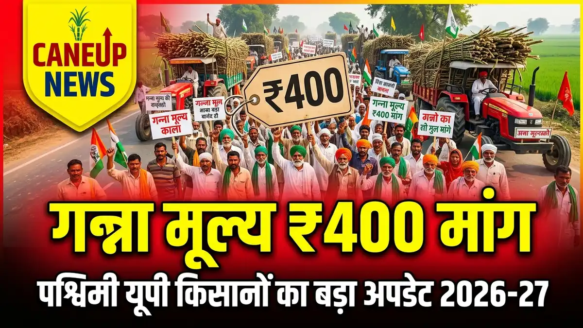 पश्चिमी यूपी गन्ना मूल्य 2026-27: अमरोहा, मेरठ, मुजफ्फरनगर किसानों की ₹400/क्विंटल मांग पर बड़ा फैसला